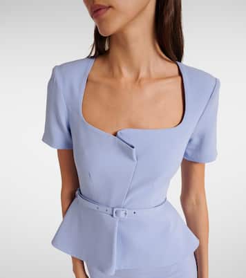 Abito midi Peplum in misto lana e seta | Roland Mouret