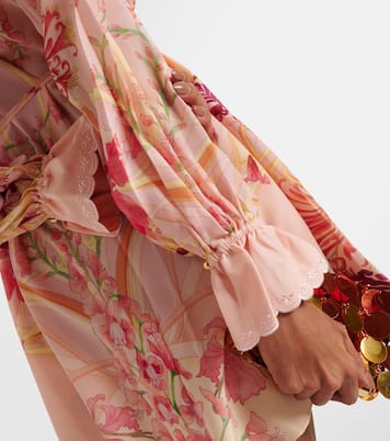 Verziertes Hemdblusenkleid aus Seide | Camilla