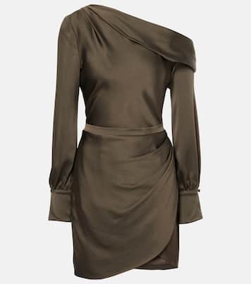 Cameron asymmetric satin minidress | Simkhai
