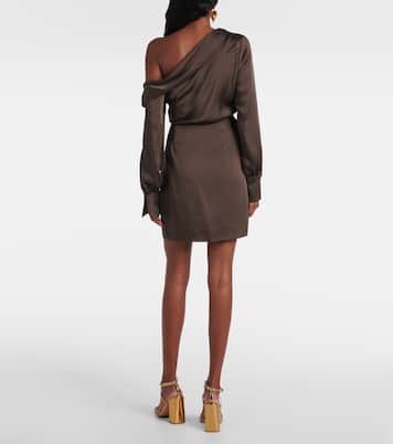 Cameron asymmetric satin minidress | Simkhai