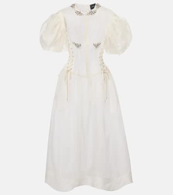 Abito bustier lungo in seta con cristalli | Simone Rocha