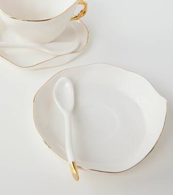 Meltdown set of 2 teacups, saucers, and teaspoons by Jordanluca | Seletti