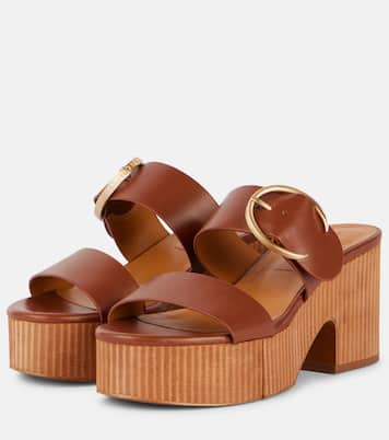 Chance leather platform mules | Clergerie