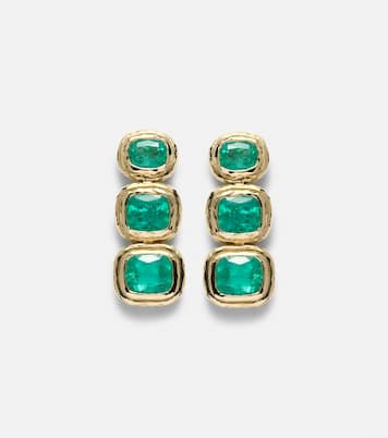 Boucles d'oreilles Summerland en or 18 ct et émeraudes | Octavia Elizabeth