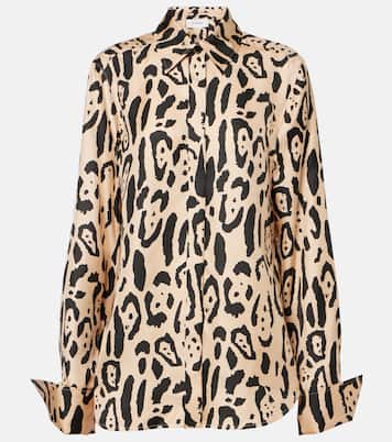Top Armony in seta con stampa leopardata | Sportmax