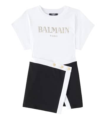 Kleid aus Baumwoll-Jersey | Balmain Kids