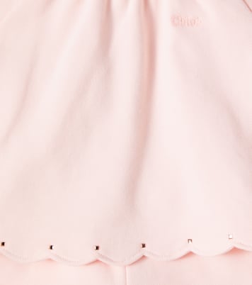 Baby - Jumpsuit corta in cotone con logo | Chloé Kids