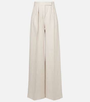 Pantaloni Rauche a gamba larga in lino | Max Mara