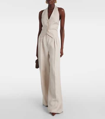 Pantaloni Rauche a gamba larga in lino | Max Mara