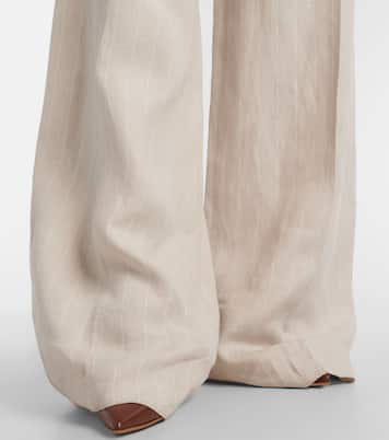Pantaloni Rauche a gamba larga in lino | Max Mara