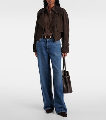 Giacca cropped Hatti in suede | Nour Hammour