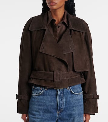 Giacca cropped Hatti in suede | Nour Hammour
