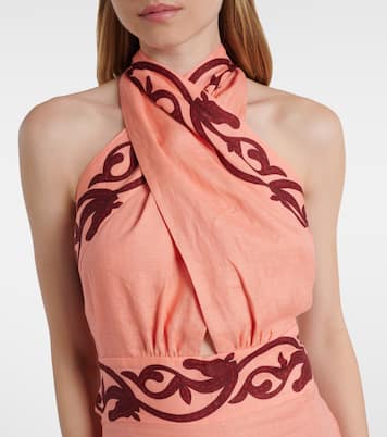 Abito lungo Energetic Patterns in lino | Johanna Ortiz