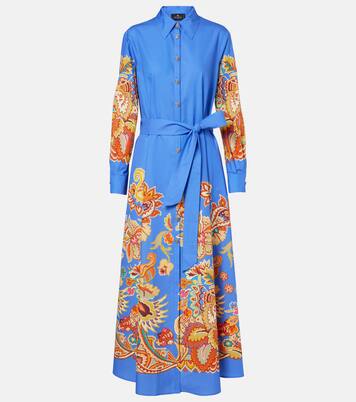 Vestido largo de algodón con cinturón | Etro
