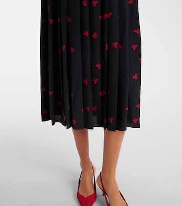 Bow-detail printed silk midi dress | Alessandra Rich