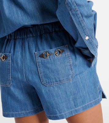 Horsebit denim shorts | Gucci