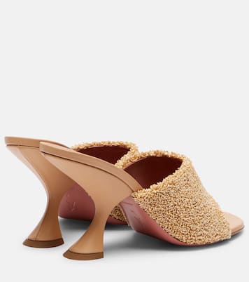 Taylor 90 raffia-effect mules | Amina Muaddi