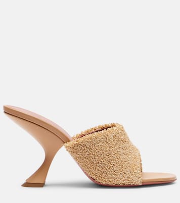 Taylor 90 raffia-effect mules | Amina Muaddi