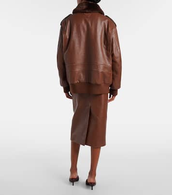Lederjacke mit Shearling | Prada