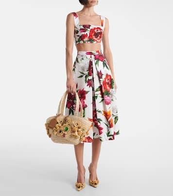 Capri Small embellished raffia basket bag | Dolce&Gabbana