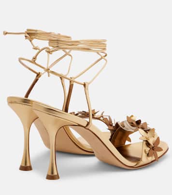 Sandales Anista en cuir à fleurs  | Manolo Blahnik