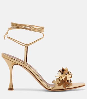 Sandales Anista en cuir à fleurs  | Manolo Blahnik