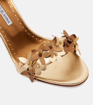 Sandales Anista en cuir à fleurs  | Manolo Blahnik