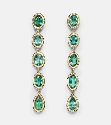 Mix and Match 18kt gold drop earrings with blue tourmalines | Octavia Elizabeth