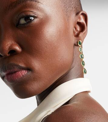 Mix and Match 18kt gold drop earrings with blue tourmalines | Octavia Elizabeth