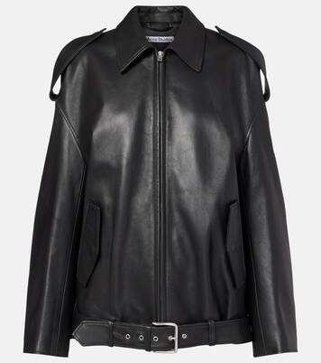 Oversized leather biker jacket | Acne Studios