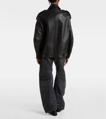 Oversized leather biker jacket | Acne Studios
