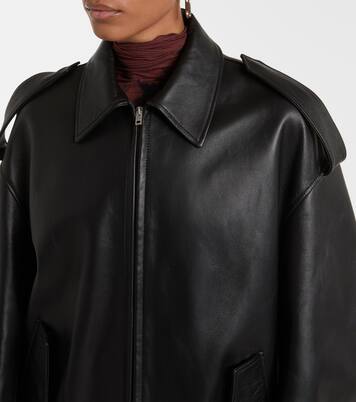 Oversized leather biker jacket | Acne Studios