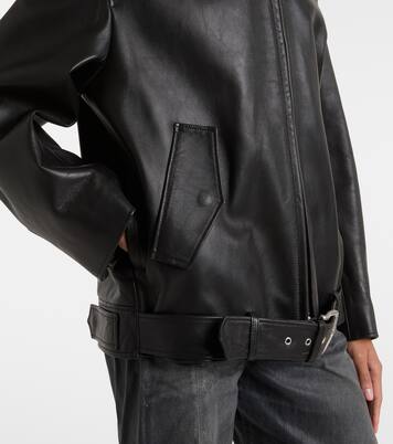 Oversized leather biker jacket | Acne Studios