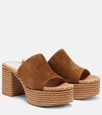 Suede platform espadrille mules | Gianvito Rossi
