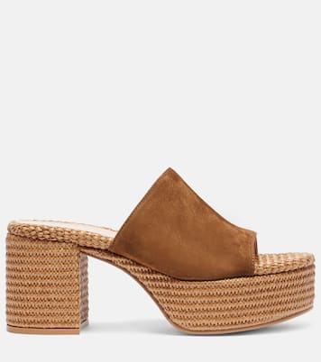 Suede platform espadrille mules | Gianvito Rossi