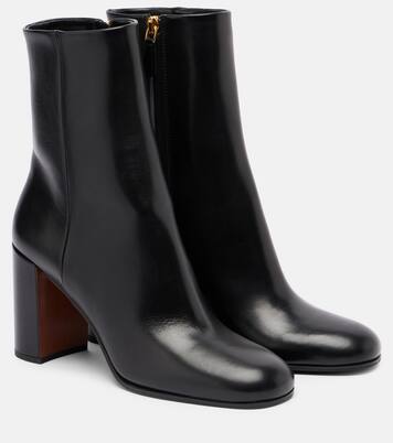 Logo leather ankle boots | Prada