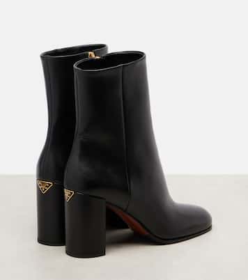 Logo leather ankle boots | Prada