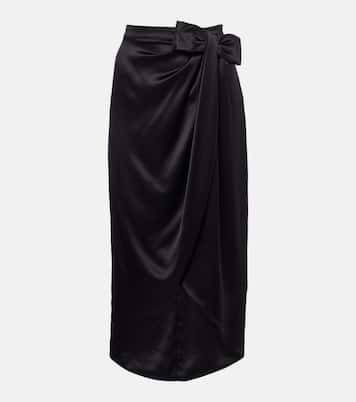 Falda midi asimétrica de seda de tiro bajo | Valentino