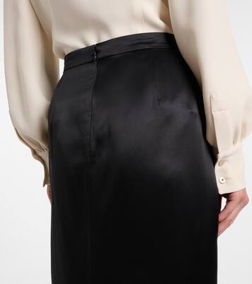 Falda midi asimétrica de seda de tiro bajo | Valentino