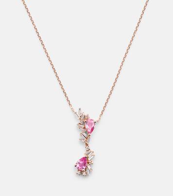 Collar One Of A Kind de oro rosa de 18 ct con zafiro y diamantes | Suzanne Kalan