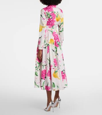 Zara belted printed cotton midi dress | Leo Lin