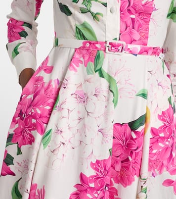 Zara belted printed cotton midi dress | Leo Lin