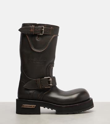 Venom debossed leather boots | Balenciaga