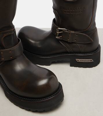 Venom debossed leather boots | Balenciaga