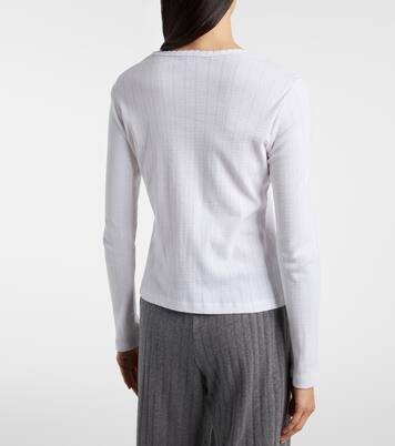 Pointelle cotton Henley shirt | Leset