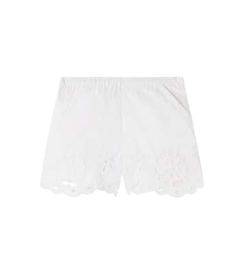 Awaken embroidered scalloped cotton shorts | Zimmermann Kids