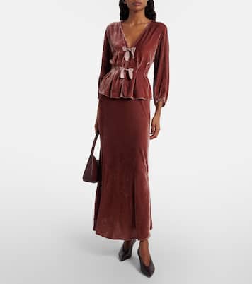 Felicity velvet midi skirt | Velvet