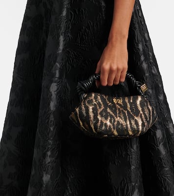 Bou Mini leopard-print cloqué top-handle bag | Ganni