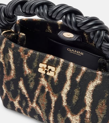 Bou Mini leopard-print cloqué top-handle bag | Ganni