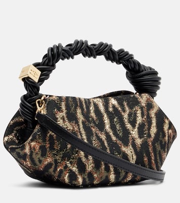 Bou Mini leopard-print cloqué top-handle bag | Ganni